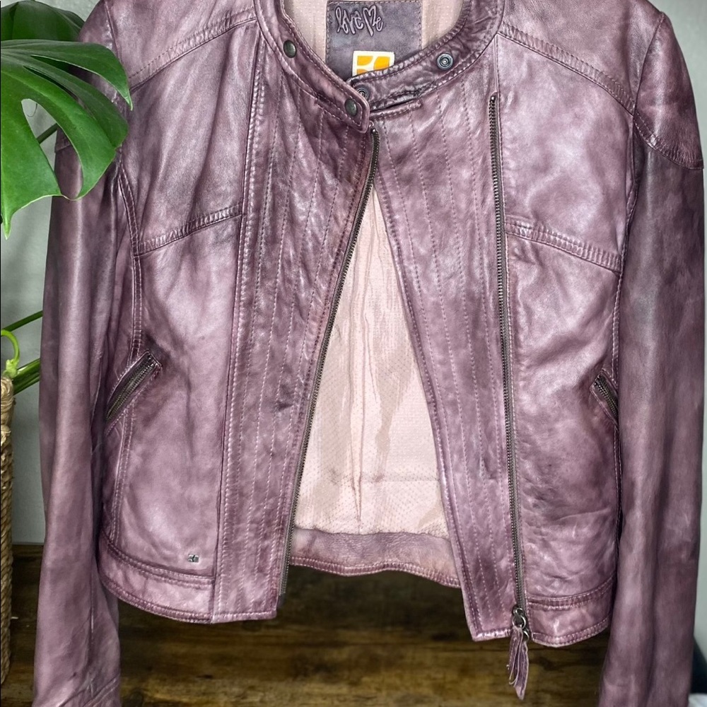 Hugo Boss Orange Learher Jacket, Dark puce